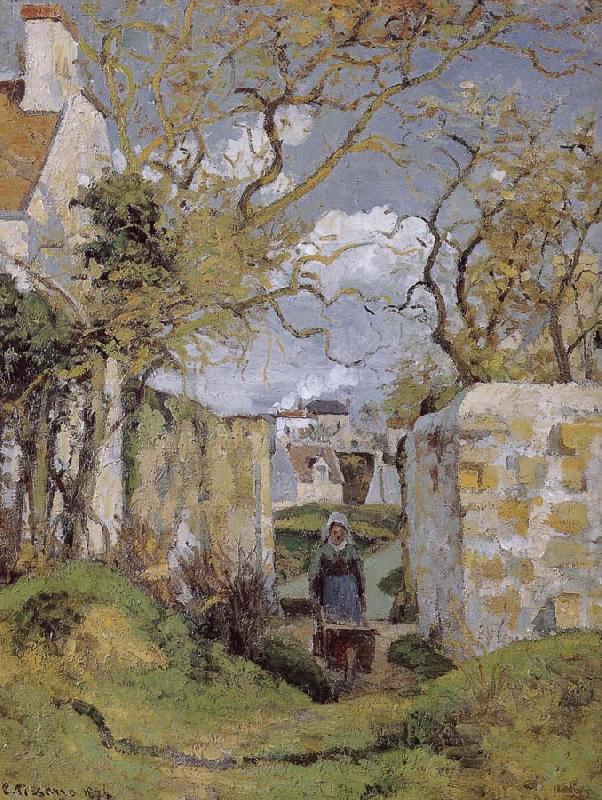 Camille Pissarro The woman pushing wheelbarrow oil painting image